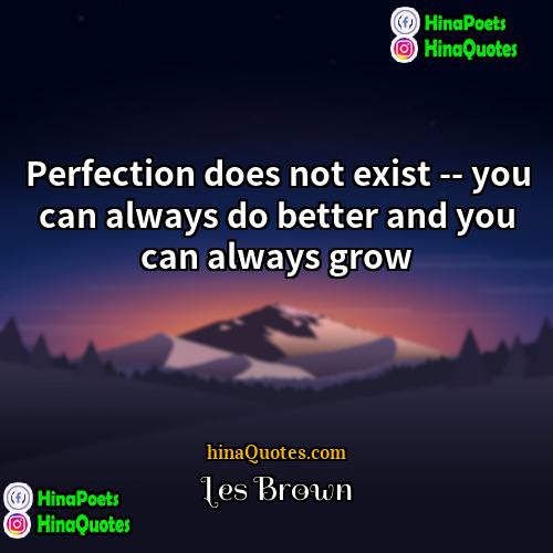 Les Brown Quotes | Perfection does not exist -- you can
